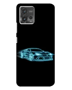 Чехол для Motorola MOTO G72 с картинкой «Неоновый контур Lamborghini»