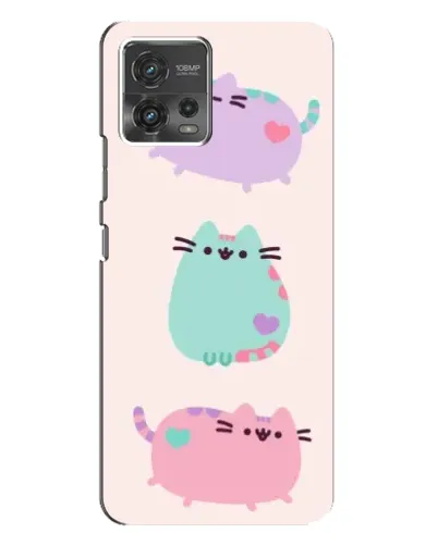 Чехол для Motorola MOTO G72 с картинкой «Pusheen трио» Чехол для Motorola MOTO G72 с картинкой «Pusheen трио»