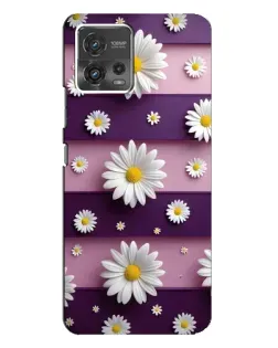 Чохол для Motorola MOTO G72 з картинкою «Ромашки на фіолетовому»