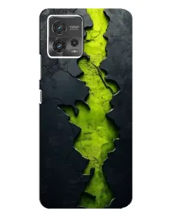 Чехол для Motorola MOTO G72 с картинкой «Салатовый разлом скалы»