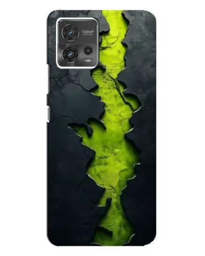 Чехол для Motorola MOTO G72 с картинкой «Салатовый разлом скалы»