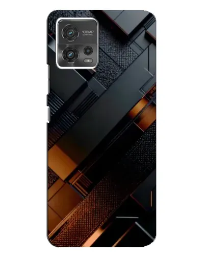 Чехол для Motorola MOTO G72 с картинкой «Черные геометрические блоки»
