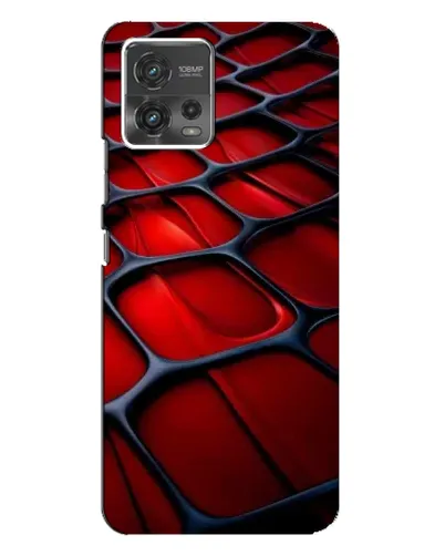 Чехол для Motorola MOTO G72 с картинкой «Красная глянцевая сетка»