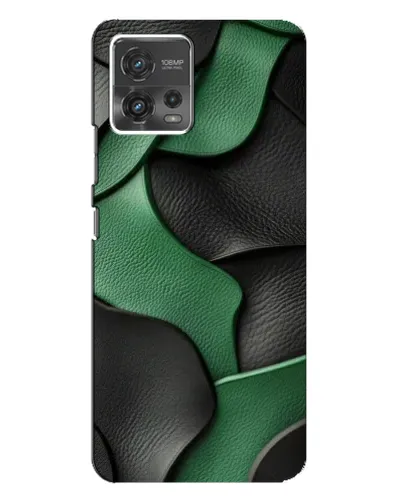Чехол для Motorola MOTO G72 с картинкой «Зеленые кожаные волны»