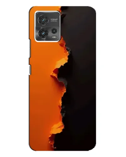 Чехол для Motorola MOTO G72 с картинкой «Оранжевый разлом»