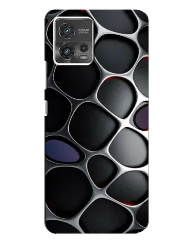 Чехол для Motorola MOTO G72 с картинкой «Объемная темная решетка»