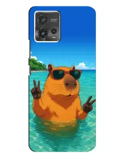 Чехол для Motorola MOTO G72 с картинкой «Морская капибара»
