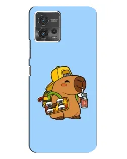Чехол для Motorola MOTO G72 с картинкой «Капибара на скейте»