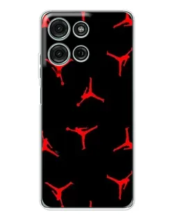 Чехол для Motorola Moto G75 с картинкой «Jordan Red Pattern»