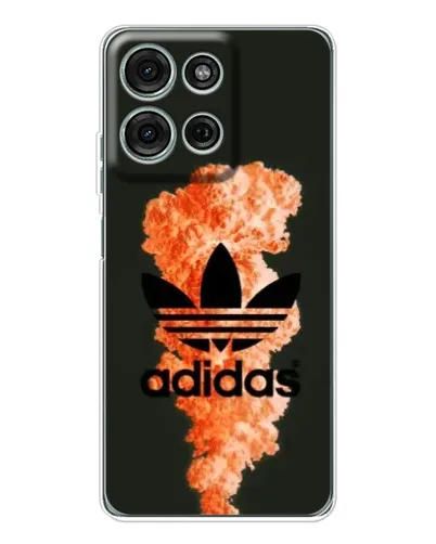Чехол для Motorola Moto G75 с картинкой «Оранжевый дым Adidas»