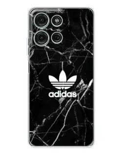 Чехол для Motorola Moto G75 с картинкой «Белый мрамор Adidas»