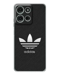 Чехол для Motorola Moto G75 с картинкой «Adidas Карбоновая текстура»