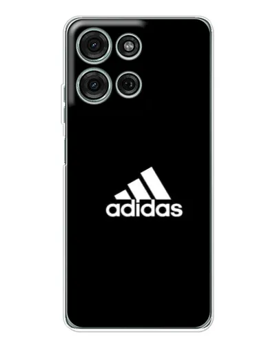 Чехол для Motorola Moto G75 с картинкой «Черная классика Adidas»