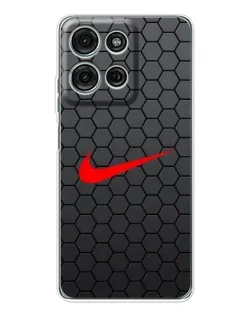 Чехол для Motorola Moto G75 с картинкой «Nike — карбоновая сетка»