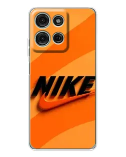 Чехол для Motorola Moto G75 с картинкой «Оранжевый драйв Nike»