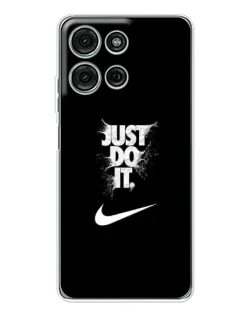 Чехол для Motorola Moto G75 с картинкой «Текстовый принт Nike»