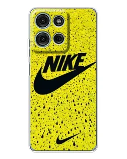 Чехол для Motorola Moto G75 с картинкой «Желтый текстурный Nike»
