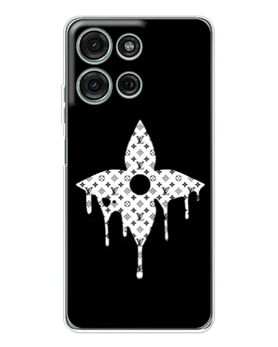 Чехол для Motorola Moto G75 с картинкой «Цветочная монограмма»