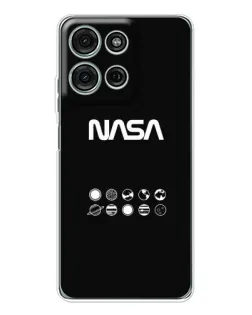 Чехол для Motorola Moto G75 с картинкой «NASA — технический принт»