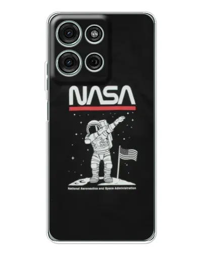 Чехол для Motorola Moto G75 с картинкой «NASA — шагаем по Луне» Чехол для Motorola Moto G75 с картинкой «NASA — шагаем по Луне»