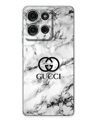Чехол для Motorola Moto G75 с картинкой «Gucci — мраморный шик»