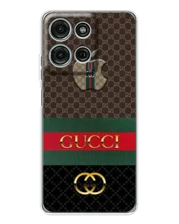 Чехол для Motorola Moto G75 с картинкой «Gucci — брендированный десерт»