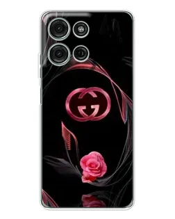 Чехол для Motorola Moto G75 с картинкой «Gucci — неоновая роза»