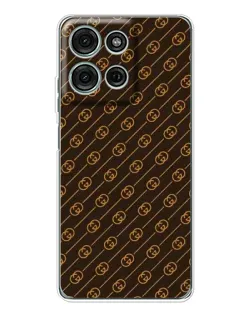 Чехол для Motorola Moto G75 с картинкой «Gucci — золотые диагонали»