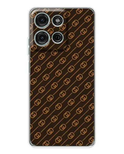 Чехол для Motorola Moto G75 с картинкой «Gucci — золотые диагонали»