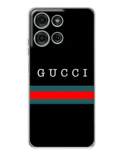 Чехол для Motorola Moto G75 с картинкой «Gucci — красный пояс»