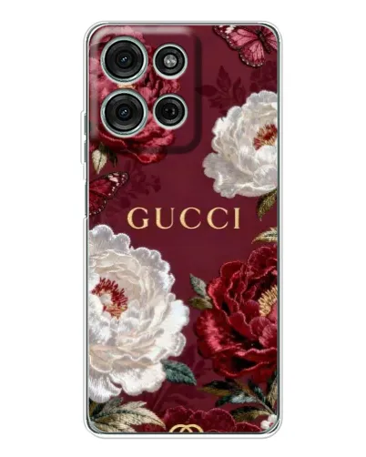 Чохол для Motorola Moto G75 з картинкою «Gucci — бордові троянди» Чохол для Motorola Moto G75 з картинкою «Gucci — бордові троянди»