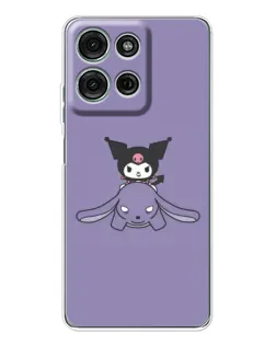 Чехол для Motorola Moto G75 с картинкой «Kuromi на лиловом фоне»