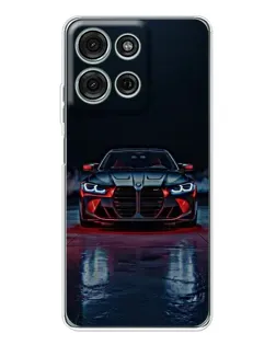 Чехол для Motorola Moto G75 с картинкой «BMW на мокрой дороге»