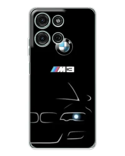 Чехол для Motorola Moto G75 с картинкой «Минималистичный принт BMW M3»