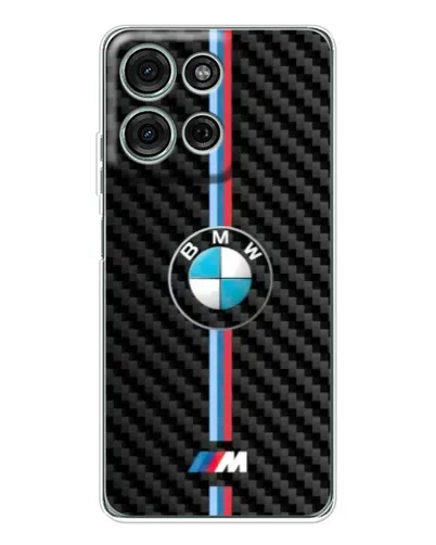 Чехол для Motorola Moto G75 с картинкой «Эмблема BMW и карбон»