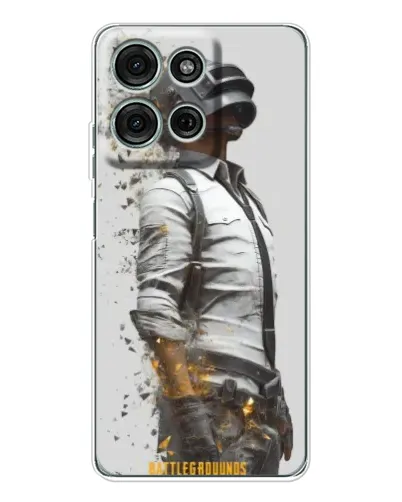 Чехол для Motorola Moto G75 с картинкой «PUBG — боец в пыли»