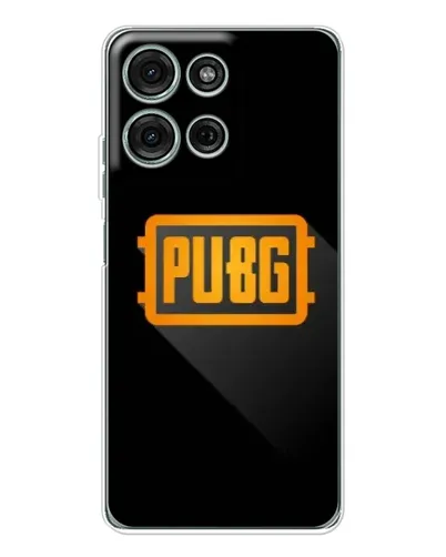 Чехол для Motorola Moto G75 с картинкой «PUBG — рамка лого»