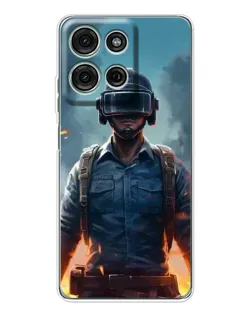 Чехол для Motorola Moto G75 с картинкой «PUBG — реалистичный герой»