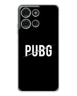 Чехол для Motorola Moto G75 с картинкой «PUBG — белый логотип»
