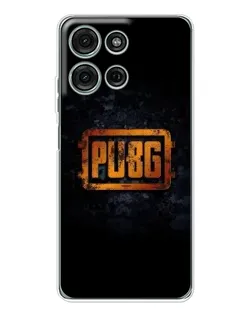 Чехол для Motorola Moto G75 с картинкой «PUBG — золотой логотип»