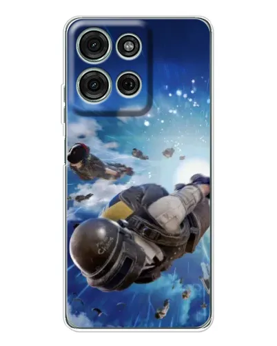 Чехол для Motorola Moto G75 с картинкой «Десант PUBG — прыжок»