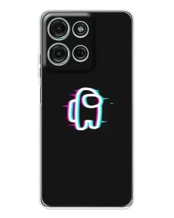 Чехол для Motorola Moto G75 с картинкой «Among Us неон»
