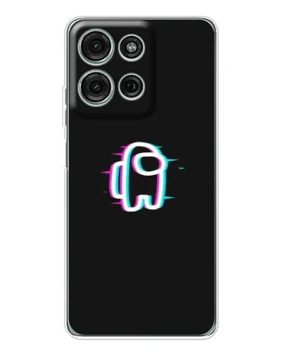 Чехол для Motorola Moto G75 с картинкой «Among Us неон»