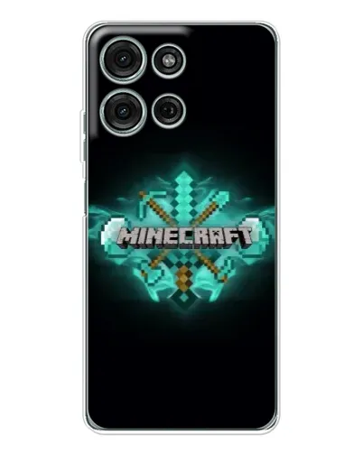 Чехол для Motorola Moto G75 с картинкой «Minecraft Diamond лого» Чехол для Motorola Moto G75 с картинкой «Minecraft Diamond лого»
