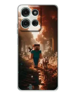 Чехол для Motorola Moto G75 с картинкой «Стив в лесу» Чехол для Motorola Moto G75 с картинкой «Стив в лесу»