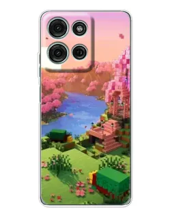 Чехол для Motorola Moto G75 с картинкой «Розовое дерево Minecraft» Чехол для Motorola Moto G75 с картинкой «Розовое дерево Minecraft»