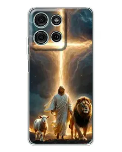 Чехол для Motorola Moto G75 с картинкой «Лев Иуды и Свет»
