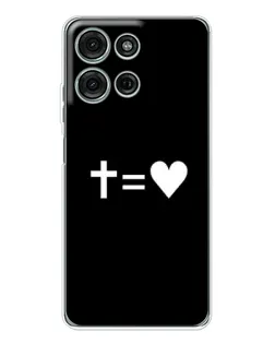 Чехол для Motorola Moto G75 с картинкой «Крест и Сердце»