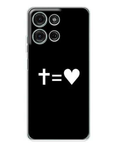 Чехол для Motorola Moto G75 с картинкой «Крест и Сердце»