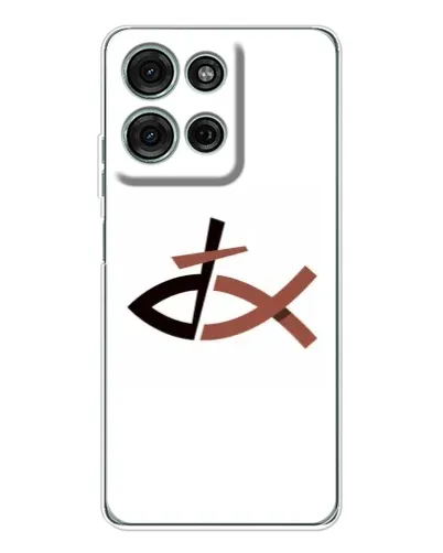 Чехол для Motorola Moto G75 с картинкой «Рыба и крест»